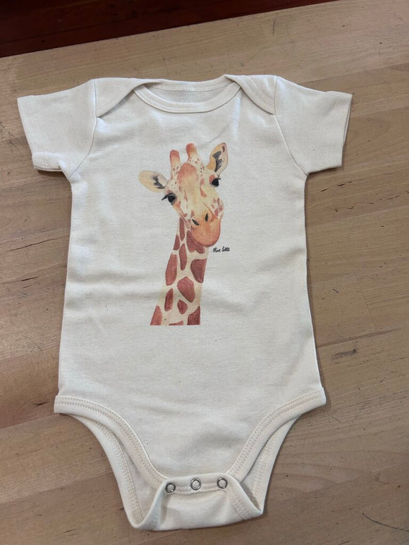 Organic Cotton Giraffe Onesie - 6-12M