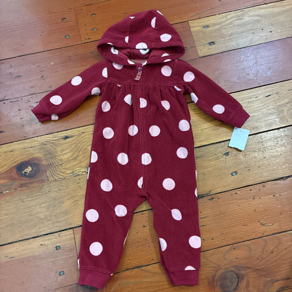 Fleece hooded jumpsuit - 12M