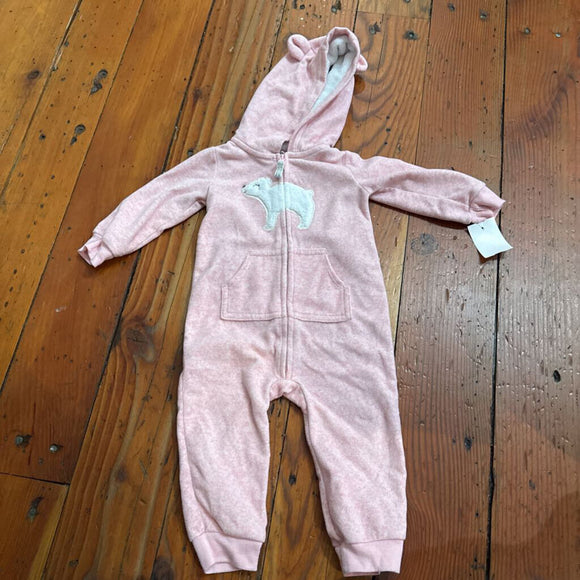 Fleece hooded jumpsuit - 12M