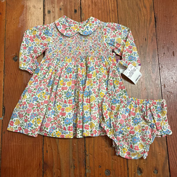 Smocked Dress with diaper cover NWT - 3-6M