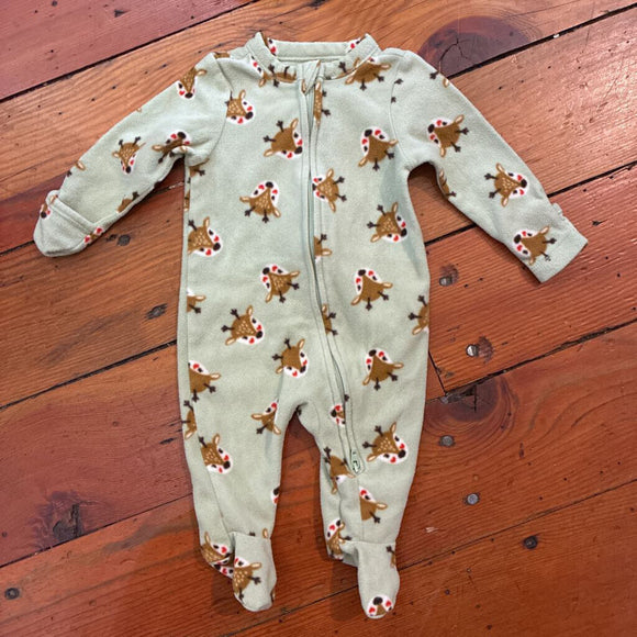 Fleece footed PJs - 0-3M