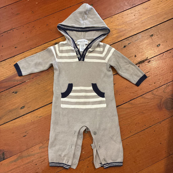 Knit hooded Jumpsuit - 3-6M