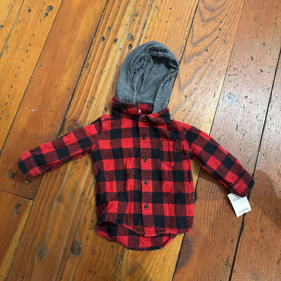 Flannel with hood - 12M