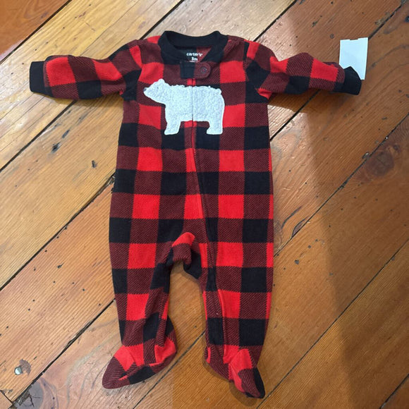 Fleece footed PJs - 3M