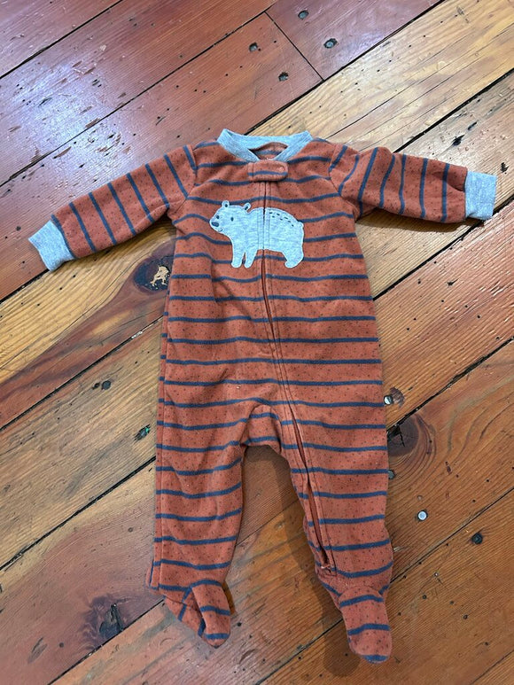 Fleece footed PJs - 3-6M