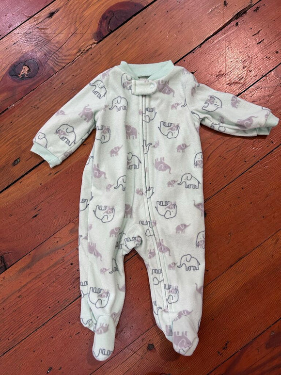 Fleece footed Pjs 0-3M