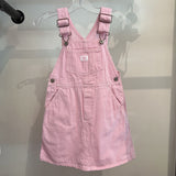 Vintage OshKosh Pink Engineer Stripe Overalls Dress - 5