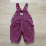 Vintage OshKosh Purple and Pink Engineer Stripe Overalls - 3/6M (up to 9 months)