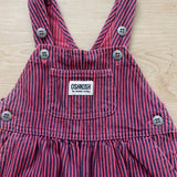 Vintage OshKosh Purple and Pink Engineer Stripe Overalls - 3/6M (up to 9 months)