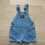 Vintage Oshkosh Light Wash Denim Shortalls - 18m