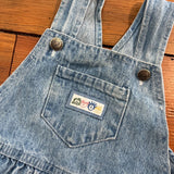 Vintage Liberty Light Wash Pleated Front Shortalls - 2/3T
