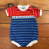 Vintage Health-tex Baseball Striped Romper - 12m