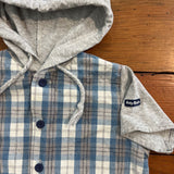Vintage OshKosh Plaid Hooded T-Shirt Romper - 12/18m