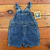 Vintage Y2K OshKosh Denim Pleat-Front Shortalls - NWT- 18m/2T