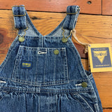 Vintage Y2K OshKosh Denim Pleat-Front Shortalls - NWT- 18m/2T