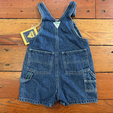 Vintage Y2K OshKosh Denim Pleat-Front Shortalls - NWT- 18m/2T