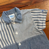 Vintage Oshkosh Chambray Stripe Romper - 6/12m