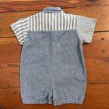 Vintage Oshkosh Chambray Stripe Romper - 6/12m
