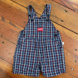 Vintage Y2K OshKosh Plaid Seersucker Shortalls - 6-12m
