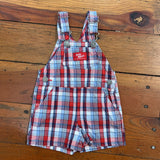 Vintage OshKosh Plaid Shortalls - 12m