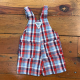 Vintage OshKosh Plaid Shortalls - 12m