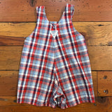 Vintage OshKosh Plaid Shortalls - 2/3T