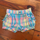 Vintage Y2K OshKosh Plaid Bubble Shorts - 12m