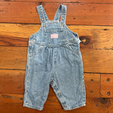 Vintage OshKosh Bubble Denim Overalls - 6/9m