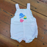 Vintage Seersucker Baby at Beach Romper - Up to 12m (tagged 3/6m)