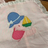 Vintage Seersucker Baby at Beach Romper - Up to 12m (tagged 3/6m)