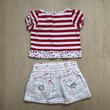 Vintage Y2K Top + Skort Set - 0-3M