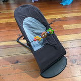 Baby Bjorn Bouncer - older style grey/black - with toy bar