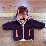 Floral Reversible Sherpa Puffer Jacket with Removable Hood - 3/6m (runs big)