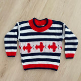 Vintage Airplane Striped Sweater - 18m