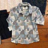 5 Piece Gray Overalls + Outfit + Shorts + Button-Up Bundle - 12-18M