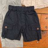 5 Piece Gray Overalls + Outfit + Shorts + Button-Up Bundle - 12-18M