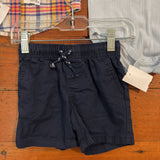 5-Piece Blue/Gray Bundle (Onesie, Shorts, Button-Ups = Romper) - 12/18m -