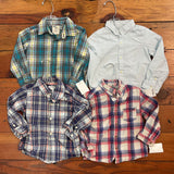 4-Piece Plaid + Stripe Button Up Bundle - 18M