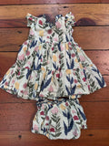 Floral Dress with Diaper Cover - 3-6M