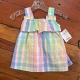6 piece Pink + Green Floral and Plaid Sale Bundle - Size 6-12m