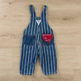 Vintage OshKosh Striped Overalls with Bandana in Pocket- 6/9m