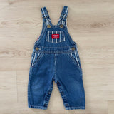 Vintage OshKosh Striped Overalls with Bandana in Pocket- 6/9m