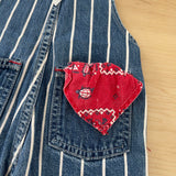 Vintage OshKosh Striped Overalls with Bandana in Pocket- 6/9m
