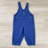 Vintage OshKosh Blue + Black Plaid Overalls - 18m/2T