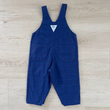 Vintage OshKosh Blue + Black Plaid Overalls - 18m/2T