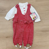 Vintage NWT Stirrup Romper and Rose Button Down Set - 12m