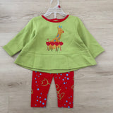 Vintage NWOT Giraffe Sweatshirt and Floral Leggings Set - 12/18m (Tagged 12m)