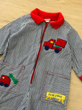 Vintage Construction Theme Engineer Stripe Romper - 18m