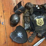 Knight Costume - S - handle on Shield Broken, replaced with rubber band and face piece needs band