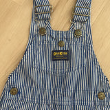 Vintage 80's OshKosh Blue Engineer Stripe Overalls - 18m/2T (tagged 2T)